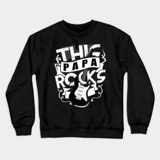 'This Papa Rocks' Cool Rock n Roll Father's Day Gift Crewneck Sweatshirt